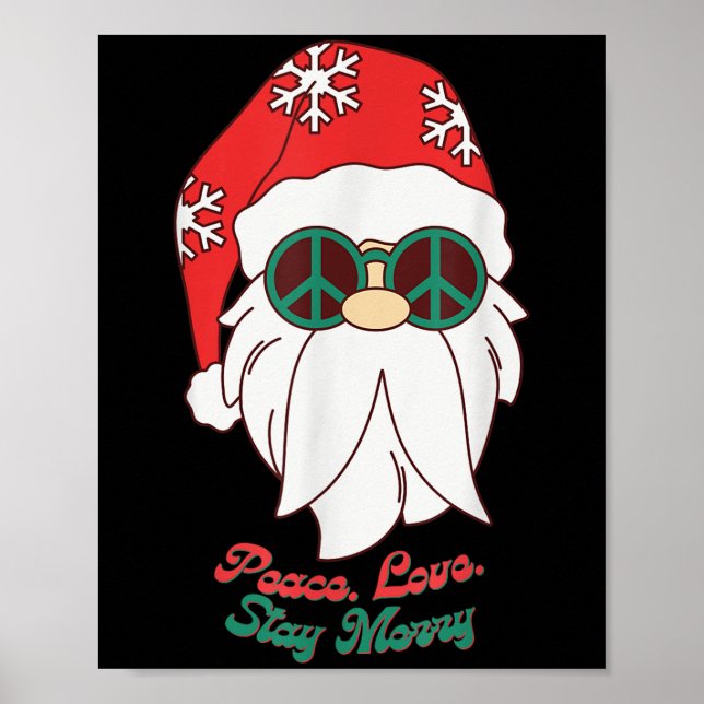 Affiche Hipe Père Noël Super Peace Sign Funny Christmas (Devant)