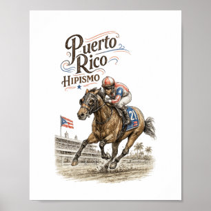 Affiche Hipisme à Porto Rico Course de Chevaux