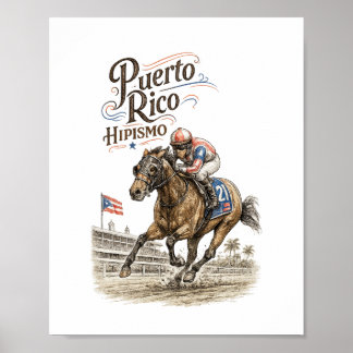 Affiche Hipisme à Porto Rico Course de Chevaux