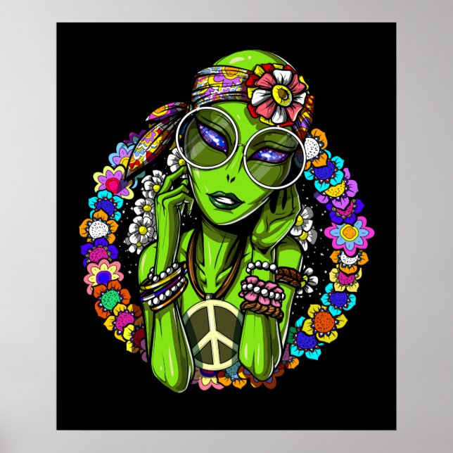 Affiche Hippie alien (Devant)