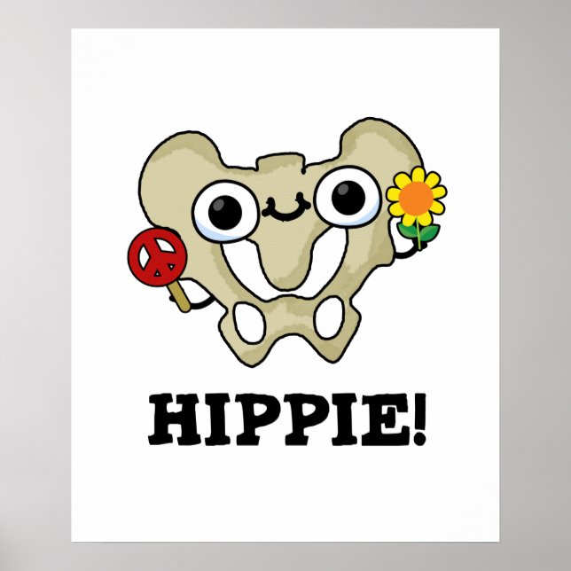 Affiche Hippie Funny Hip Bone Pun (Devant)