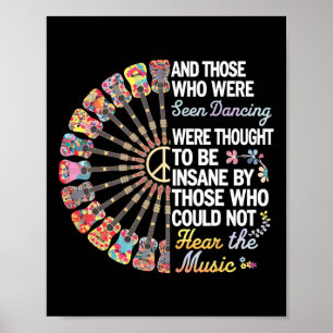 Affiche Hippie Guitare Et Ceux Qui Ont Été Vus Danser Hipp