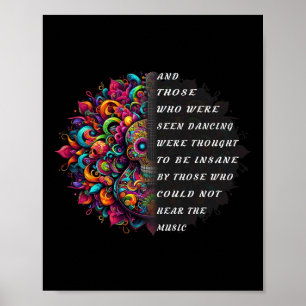 Affiche Hippie Guitare Et Ceux Qui Ont Été Vus Danser Peac