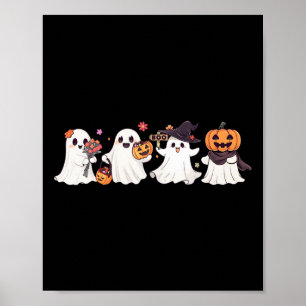 Affiche Hippie Halloween Mignon Fantôme Boo Saison Sombres