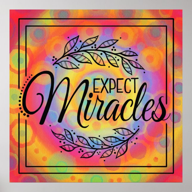 Affiche Hippie Inspirational Attente Miracles Classe (Devant)
