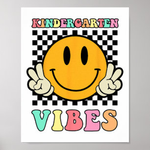 Affiche Hippie Kindergarten Vibes Enseignant Enfants 1er J