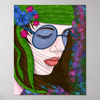 Affiche Hippie mode de vie fille