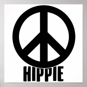 Affiche Hippie   Peace Sign Hippies Costume Idée cadeau