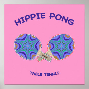 Affiche Hippie Pong Ping Pong