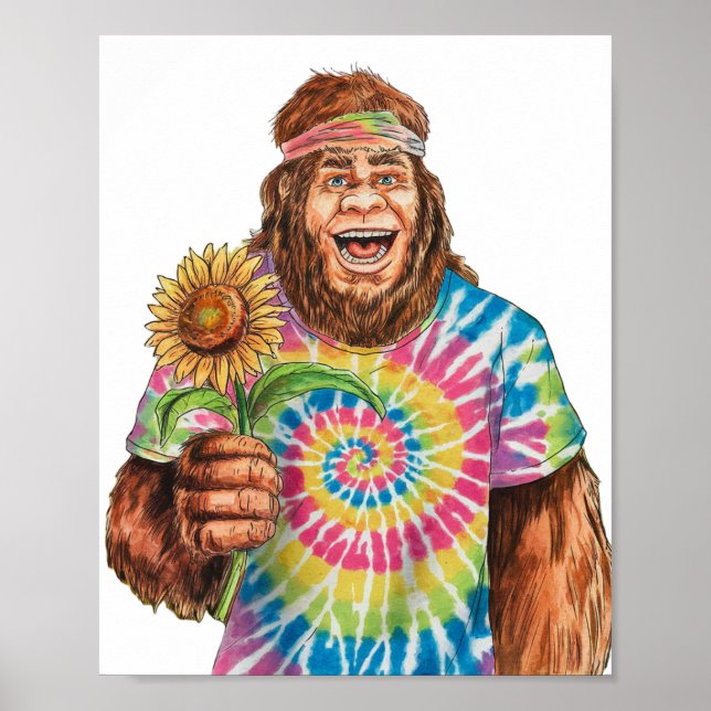 Affiche Hippie Sasquatch Avec Tournesol (Devant)