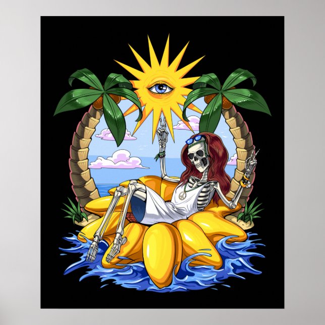 Affiche Hippie Skeleton été (Devant)