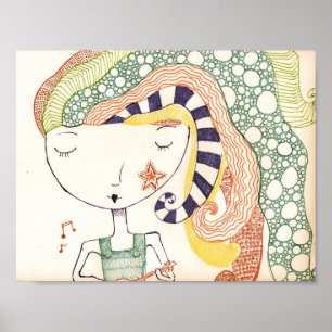 Affiche hippie sous-marine