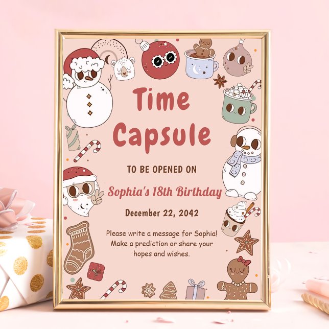 Affiche Hippie Super rose Noël Père Noël Time Capsule (Créateur téléchargé)