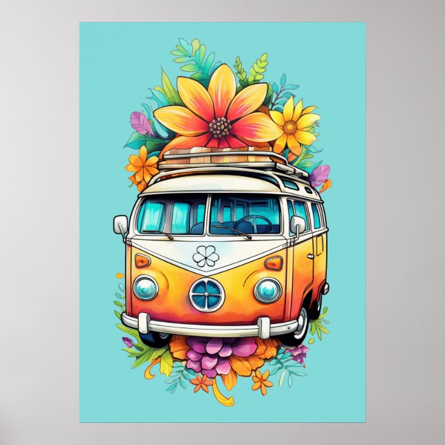 Affiche Hippie Van (Devant)
