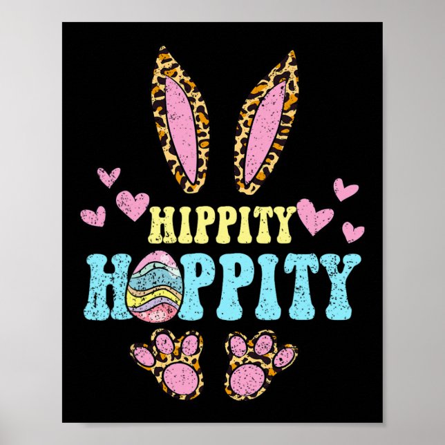 Affiche Hippity Hoppity Easter Bunny Egg chasse Rabbit Sp (Devant)