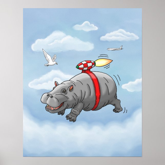 Affiche Hippo de fusée (Devant)