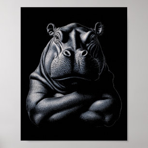 Affiche Hippo Hippopotame Muscle animal Bodybuilding Gymna