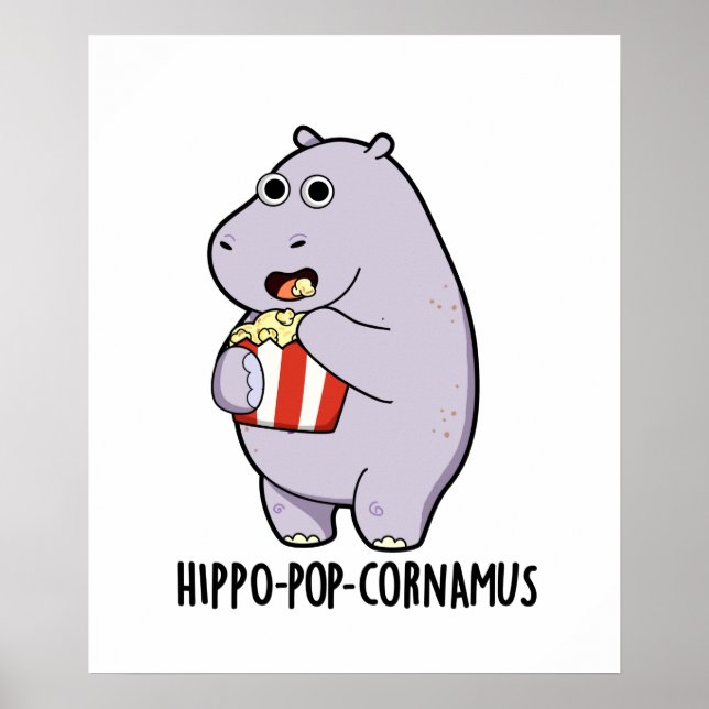 Affiche Hippo-pop-cornemus Funny Hippo Pun (Devant)