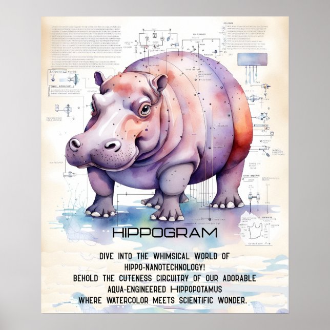 Affiche Hippopotame (Devant)