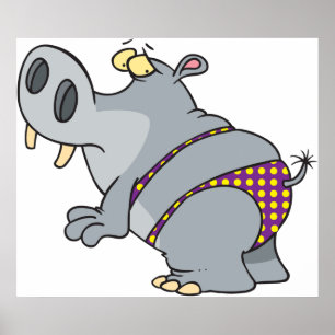 Affiche Hippopotame En Bikini