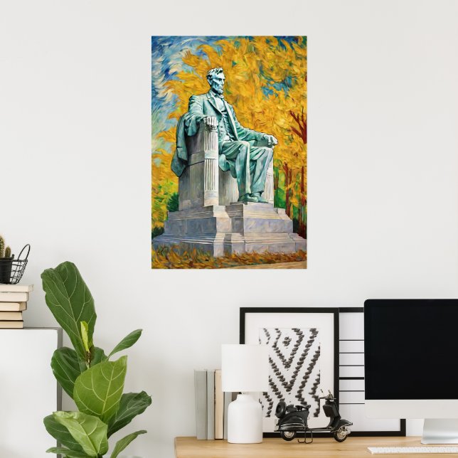 Affiche Hipster Lincoln peinture Portrait Van Gogh peintur (Bureau à domicile)