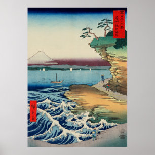 Affiche Hiroshige : La côte de Hota dans la province d'Awa