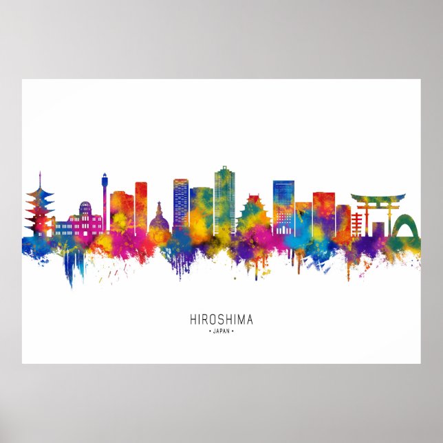 Affiche Hiroshima Japan Skyline (Devant)