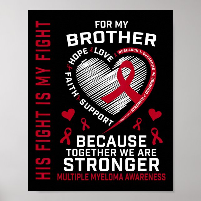 Affiche His Fight Is My Fight Brother Multiple Myeloma Awa (Devant)