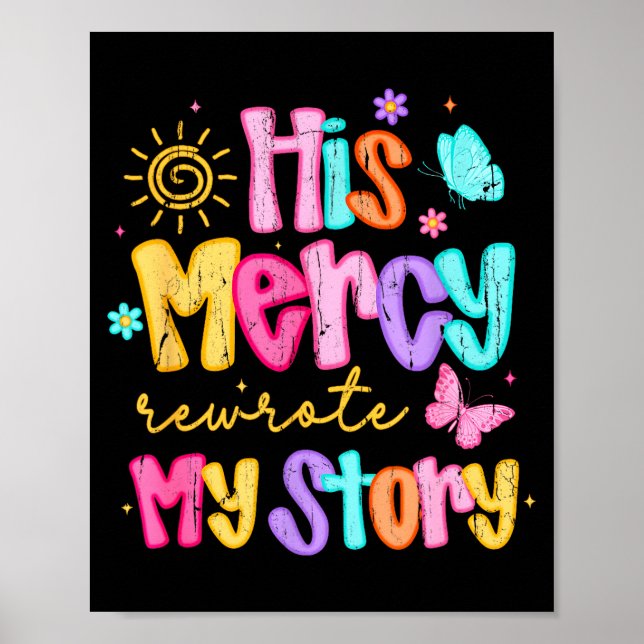 Affiche His Mercy Rewrote My Story, Thankful, Fall Christi (Devant)