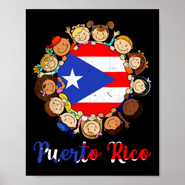 Affiche Hispanic Heritage Month Puerto Rico Kids (Devant)