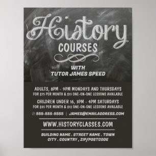 Affiche Histoire Blackboard, Histoire Cours Publicité