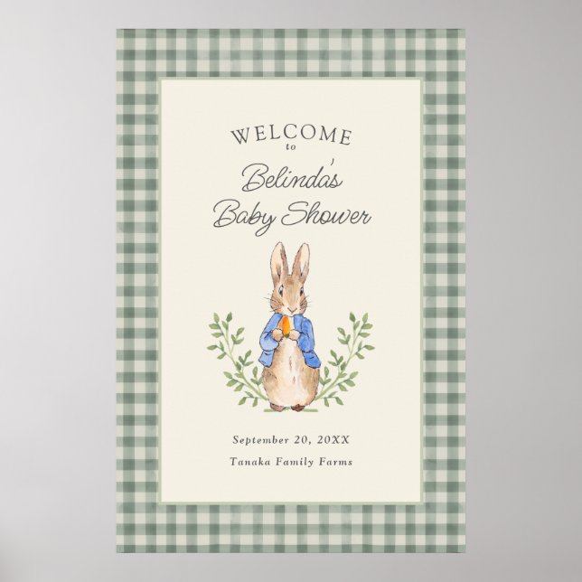 Affiche Histoire Classique de Lapin de Baby Shower Bienven (Devant)