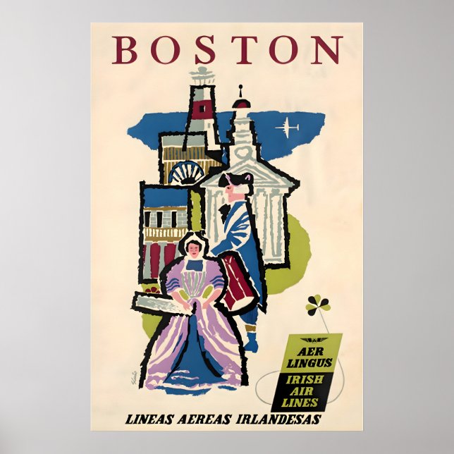 Affiche Histoire de Boston Art de Voyage Impressio (Devant)