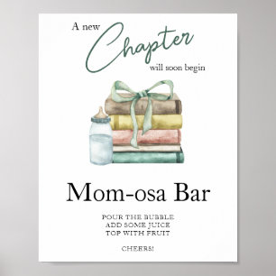 Affiche Histoire de chapitre Baby shower Momosa bar