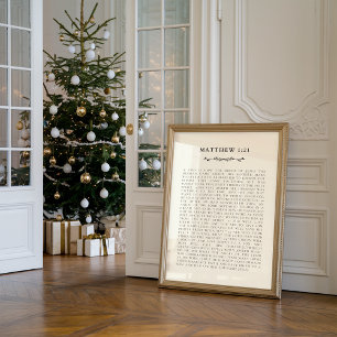 Affiche Histoire de la Nativité de Noël Matthieu 1:21 Impr