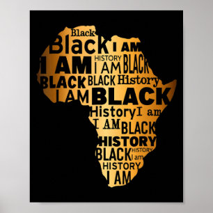 Affiche Histoire des Noirs Je suis Noir Tous les Mois Afro