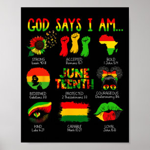 Affiche Histoire des Noirs Juneteenth Dieu dit que je suis