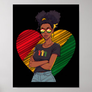 Affiche Histoire des Noirs Junetten Queen Melanin Sistas A