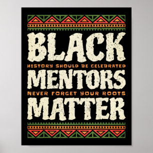 Affiche Histoire des Noirs Mois Mentors Problème Amérique