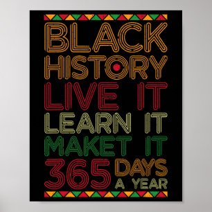 Affiche Histoire des Noirs Vive Apprendre Faire 365 Jours