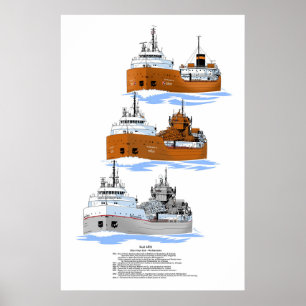 Affiche Histoire du Michipicoten, cargo des Grands Lacs