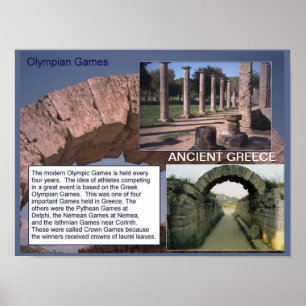 Affiche Histoire, Grèce antique, jeux olympiens