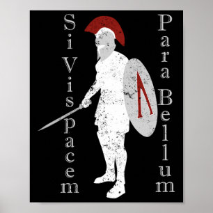 Affiche Histoire guerrière grecque antique Latin Si Vis Pa