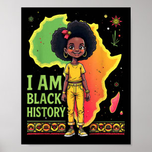 Affiche Histoire Mois Afro-Américain Papillon fille enfant