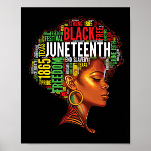 Affiche Histoire noire Afro Queen Melanin Word Art Femmes