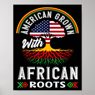 Affiche Histoire noire américaine cultivée avec des racine
