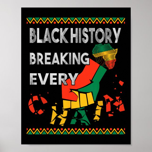 Affiche Histoire noire brisant chaque chaîne Mois de l'his (Devant)