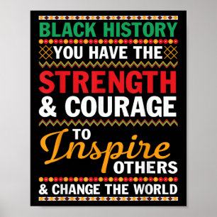 Affiche Histoire noire Force Courage Inspirer les autres C