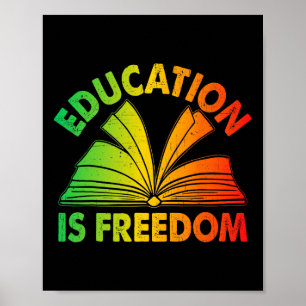 Affiche Histoire Noire L'éducation est liberté Livres Noir