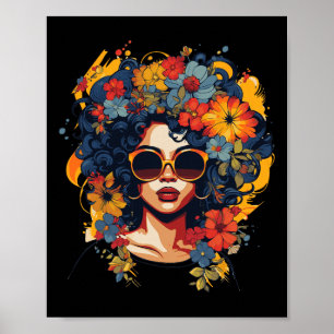 Affiche Histoire Noire T Shrits Pour Femmes Afro Cheveux F